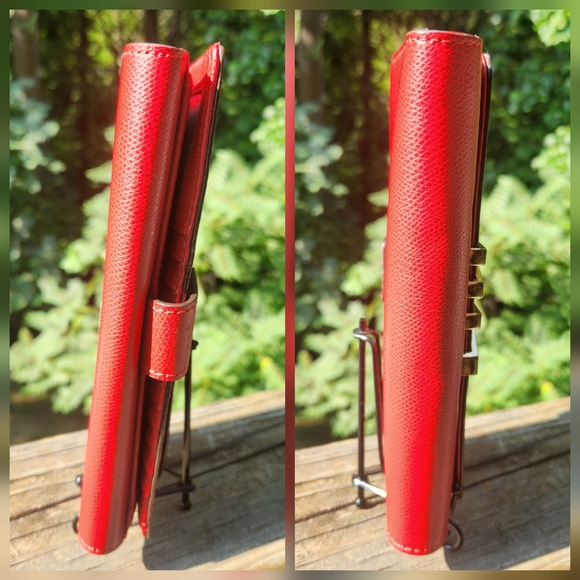 Michael Kors Florence Vibrant Red Large Billfold leather wallet NWOT - Picture 12 of 12